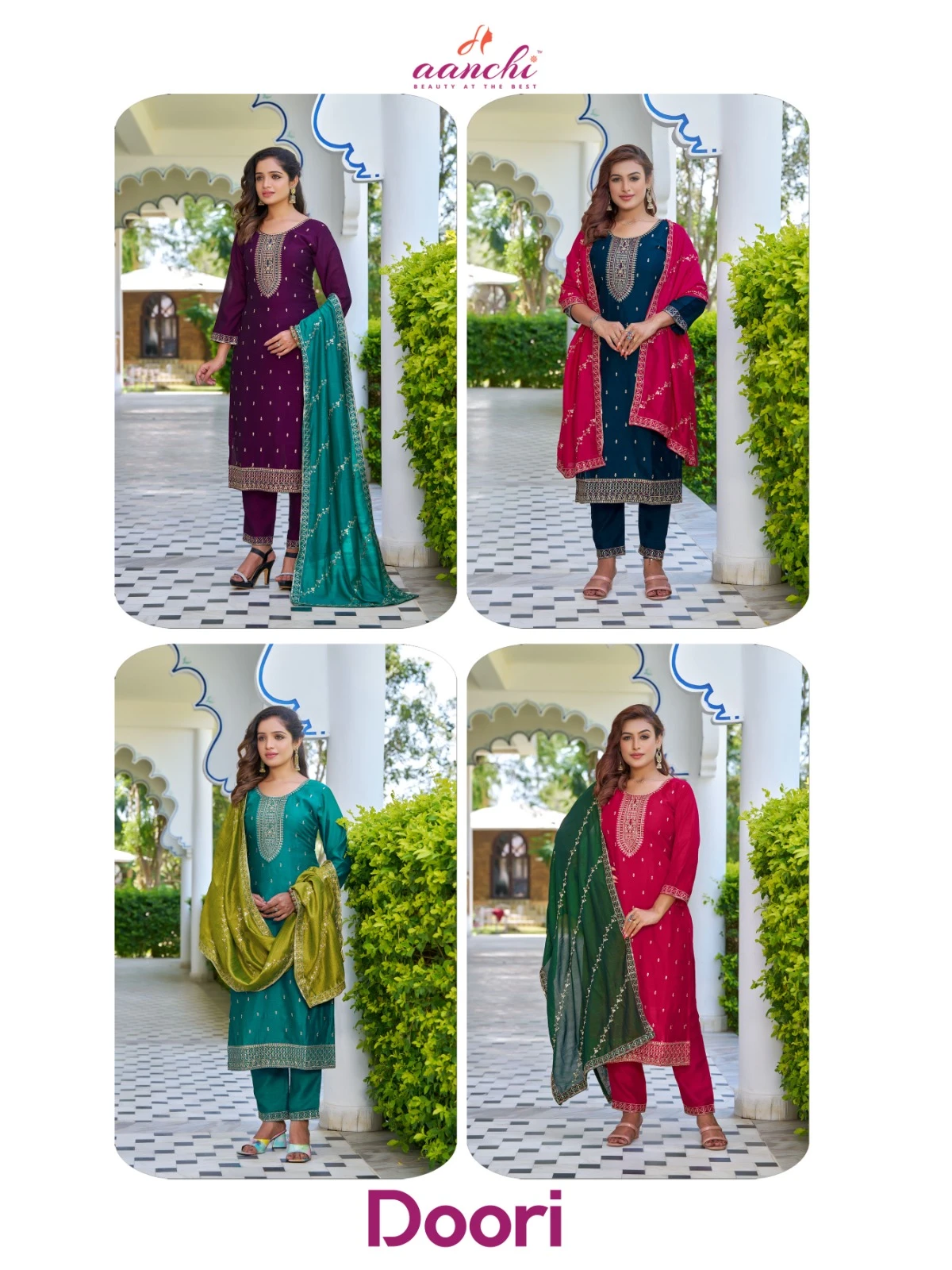 Aanchi Doori Vichitra Wholesale Readymade Salwar Suit Catalog — Wholesale Salwar Suits, Aanchi wholesale from Surat — view 5